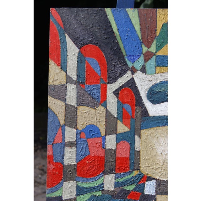 Jean Besnard, Abstract Composition, Oil on Panel, 1983 For Sale - Image 4 of 12