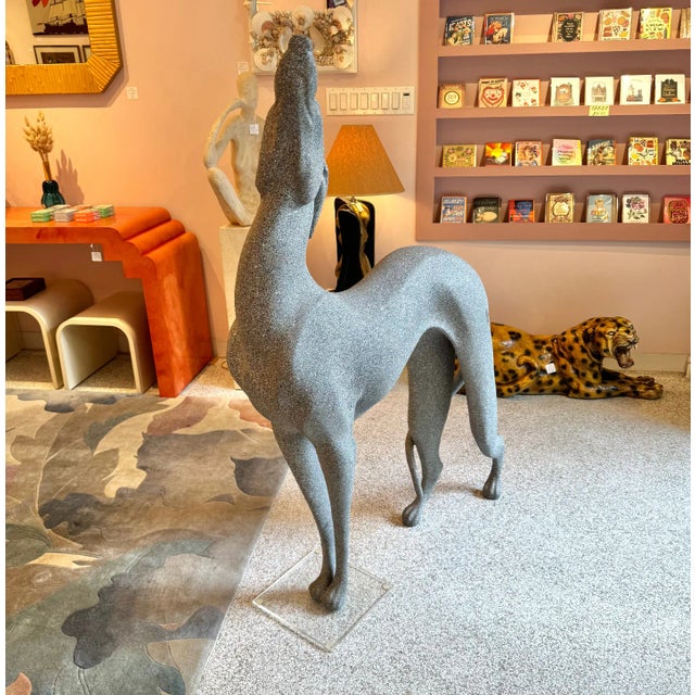 1980s Vintage Large Pair of 1980’s Resin Dog Statues For Sale - Image 5 of 11