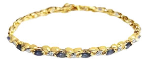 Marquise Sapphire & Diamond X Link Tennis Bracelet