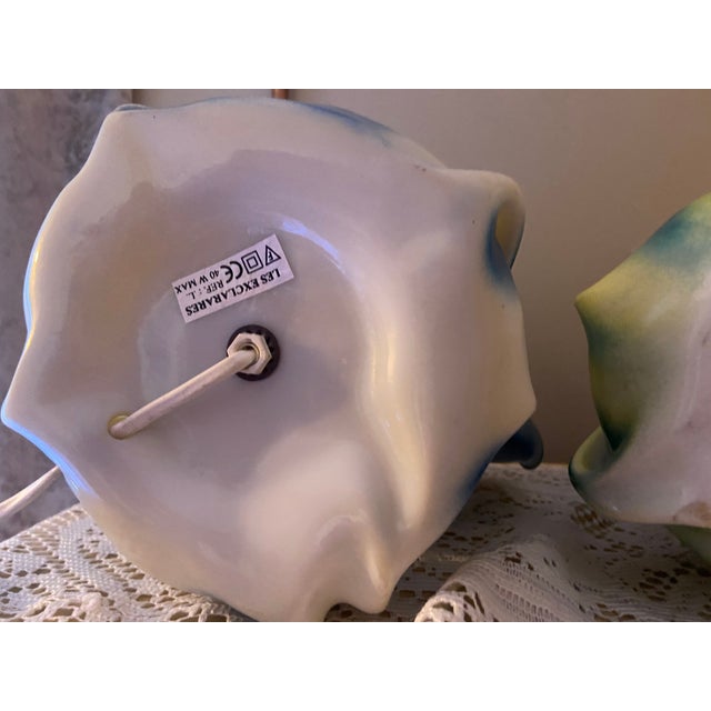 Vintage French Sculptural Ceramic Table Lamps & Matching Vase – Set of Three For Sale - Image 9 of 13