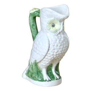 Large Vintage Owl Carafe in Earthenware, 1950s For Sale