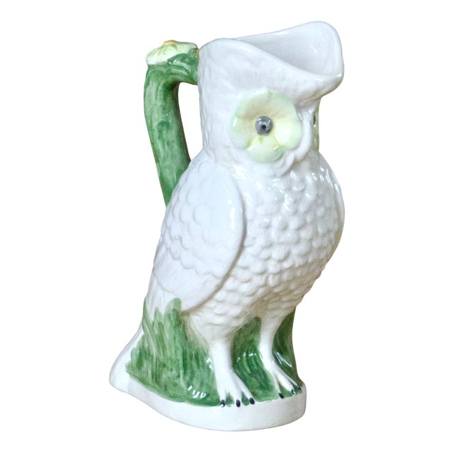Large Vintage Owl Carafe in Earthenware, 1950s For Sale