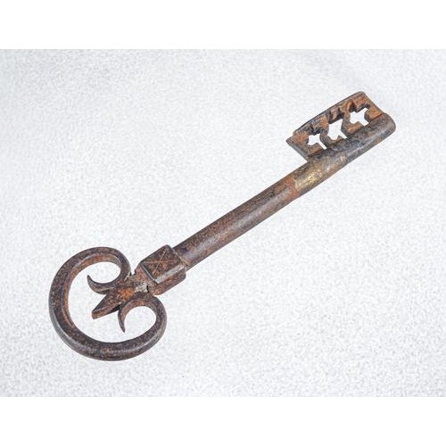 Antique Lock with Iron Key, 1800s For Sale - Image 16 of 18