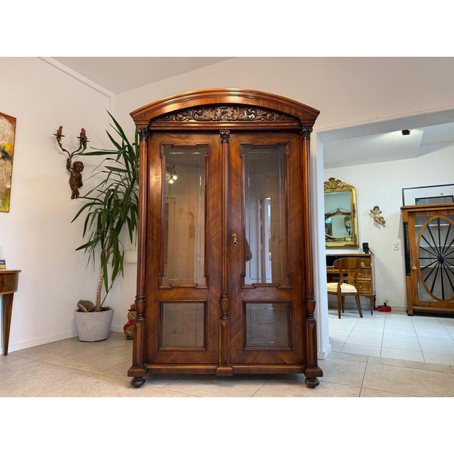 Gründerzeit Walnut Veneered Display Cabinet For Sale - Image 13 of 13