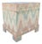 Vintage Hand-Painted Flame Chevron Wood Box on Stand For Sale