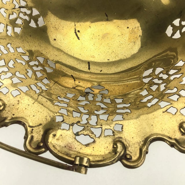 Brass Vintage Solid Brass French Fruit Basket For Sale - Image 8 of 12