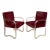 Vintage Pair of Modern Postmodern Lucite Upholstered Armchairs For Sale