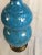 1960s 1960s Large Mid-Century Turquoise Lamp For Sale - Image 5 of 9