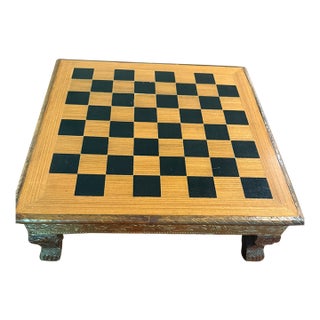 Anglo Raj 1950's Table Top Chess Board, India For Sale