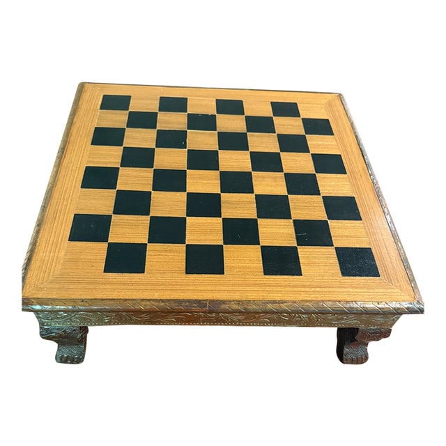 Anglo Raj 1950's Table Top Chess Board, India For Sale