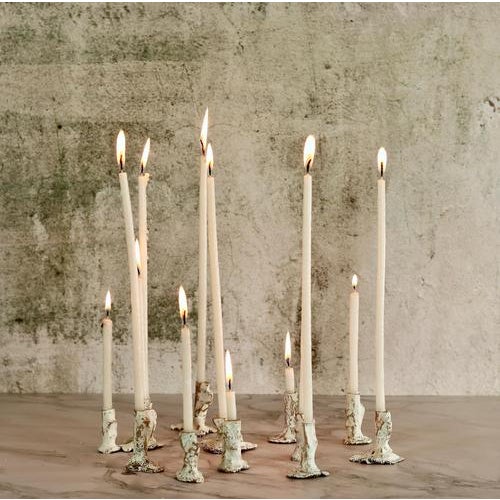 Contemporary Bronze Sculptural Art Candleholders by Samuel Costantini, Set of 12 For Sale - Image 3 of 8