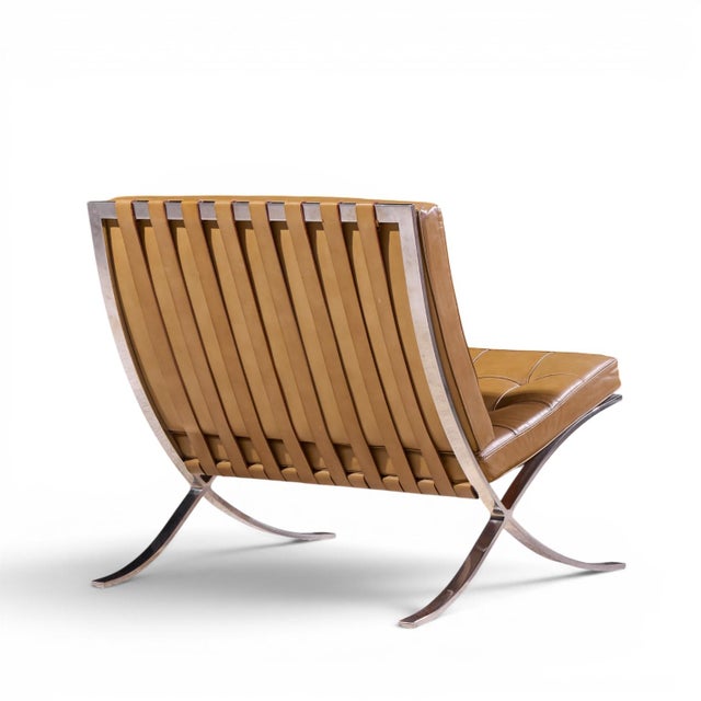 Mies Van Der Rohe for Knoll Mid Century Barcelona Lounge Chairs - Pair For Sale - Image 10 of 13