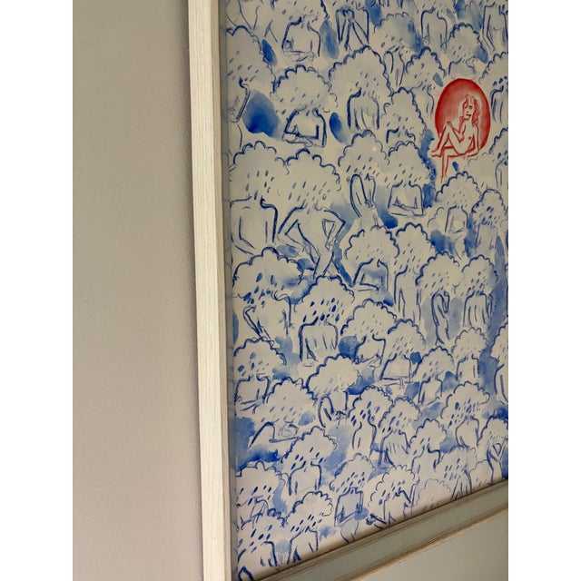 2022 French Aquerelle Original Gabrielle Rul Watercolor, Framed For Sale - Image 4 of 5