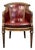 Louis XVI Style Leather Barrel Back Library Chair For Sale