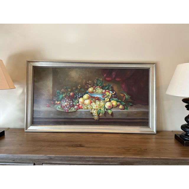 1990s Severin Roesen Original Fruit Still Life Oil Painting, Framed For Sale - Image 4 of 18