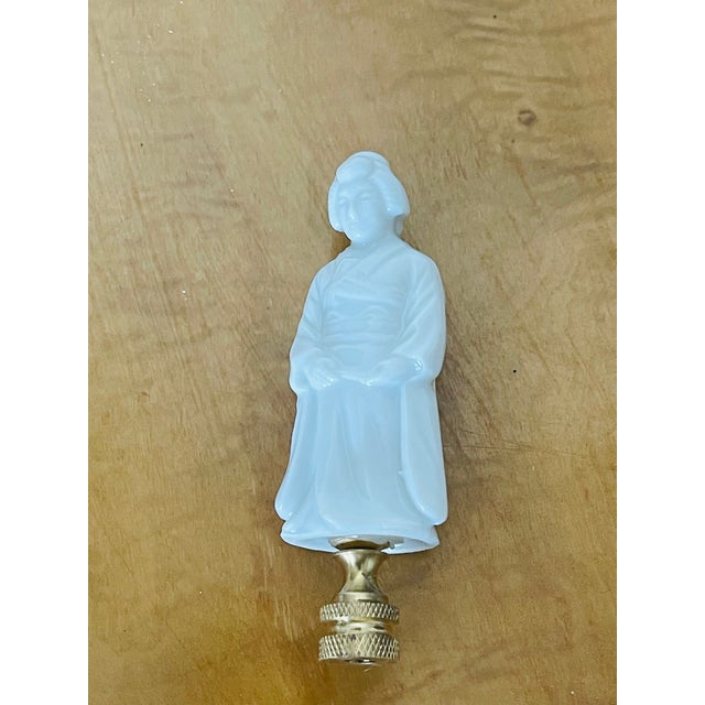 Figurative 1940s Chinese Porcelain Quan Yin Lamp Finial For Sale - Image 3 of 4
