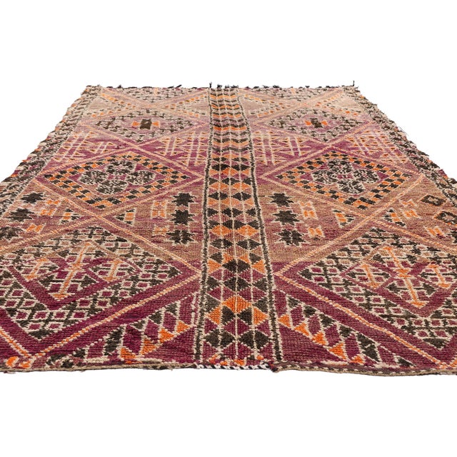 Moroccan Vintage Zayane Beni M'Guild Moroccan Rug, 05'07 X 10'00 For Sale - Image 3 of 10