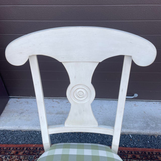 2000 - 2009 2000s Ethan Allen New Country Collection Contemporary Maple / Birch Dining Chairs in Distressed Off White - a Pair (33-6410) For Sale - Image 5 of 12