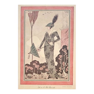 1912 French Art Deco Fashion Design by George Barbier, Matted For Sale