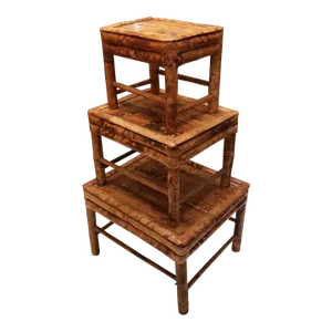 Vintage Nesting Bamboo Stands- Set of 3