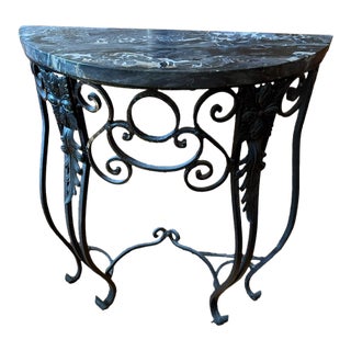 Antique French Demilune Console For Sale