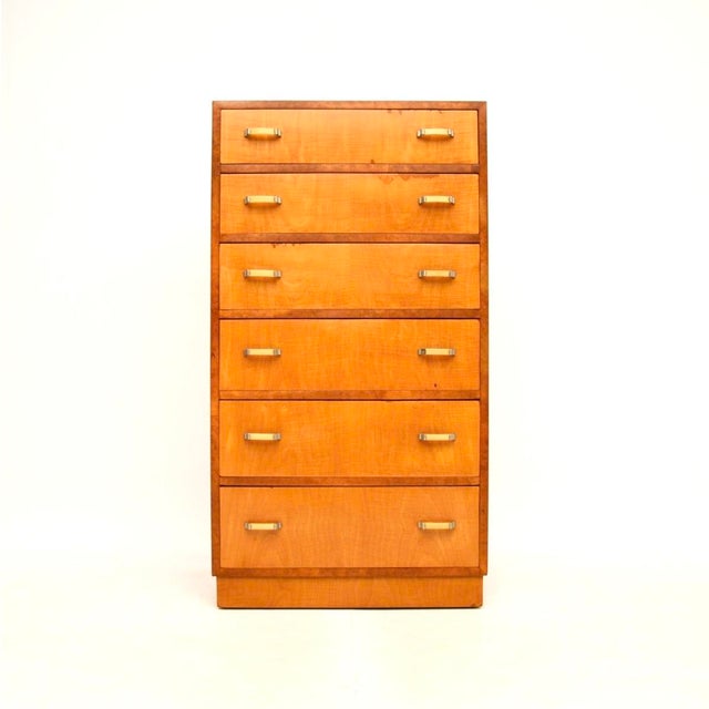 Mid-Century Modern Art Deco Satinwood and Walnut Chest of Drawers, 1930 For Sale - Image 3 of 13
