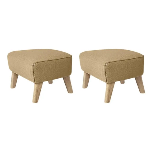 Set of 2 sand, natural Oak Raf Simons Vidar 3 My Own Chair footstool by Lassen Dimensions: W 56 x D 58 x H 40 cm...