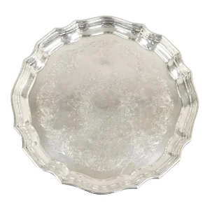 Vintage Sheffield Silver Co. Usa Victorian Silver Plated Scalloped Platter Tray