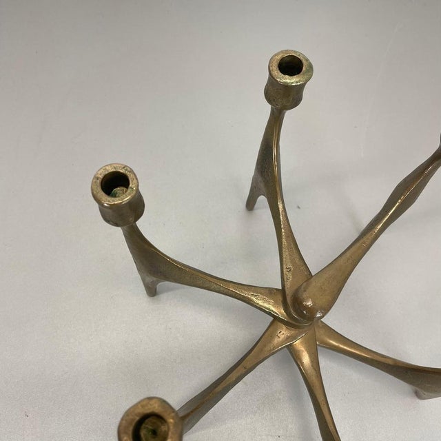 Large Mid-Century Modern Brutalist Bronze Candleholder by Michael Harjes, Germany, 1960 For Sale - Image 10 of 15