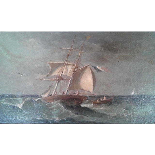 Paul Seignon 19th Century French Marine Oil Painting, Sailing Ship at Sea For Sale In New York - Image 6 of 7