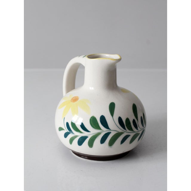 Mid 20th Century Mid-Century Modern Hand-Painted Nasco Floral Pitcher For Sale - Image 6 of 11