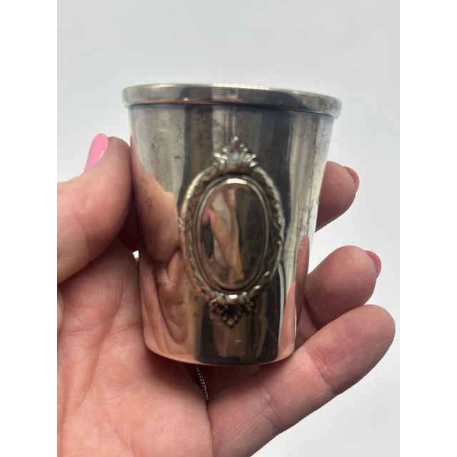 Small Vintage Alpaca Mexican Tumbler For Sale - Image 4 of 8