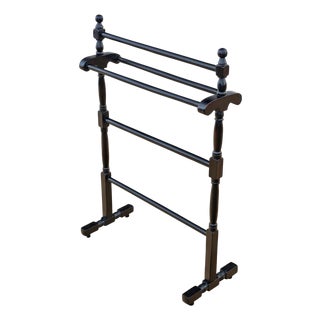 Antique Black Ebonised Towel Stand, 1900 For Sale