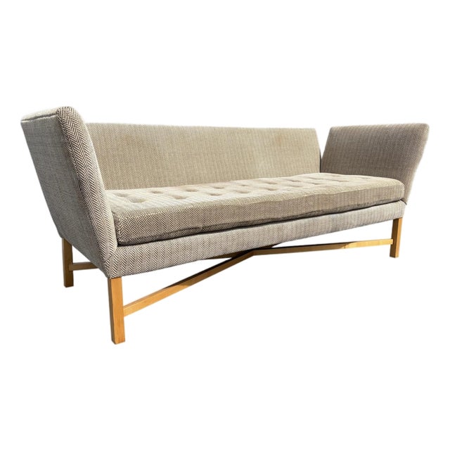 Designer Sofa With X-Base Stretcher For Sale