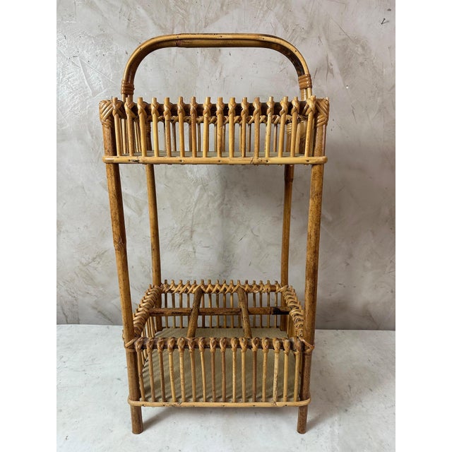 Vintage Rattan Bottle Holder, 1960 For Sale - Image 4 of 11
