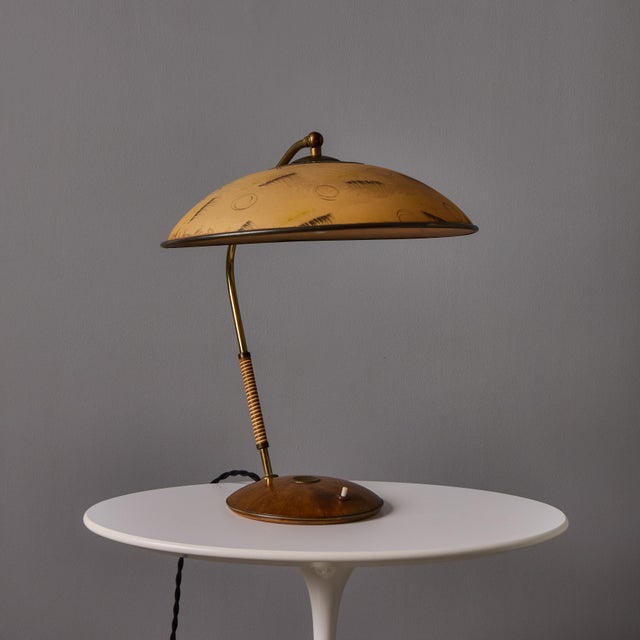 1960s Sculptural Brass and Wood Table Lamp Attributed to j.t. Kalmar For Sale - Image 10 of 18