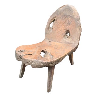 Solid Teak Chair Hand-Carved From Madura Island, Java, Indonesia, C. 1900 For Sale