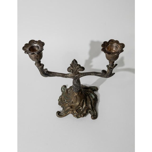 Vintage Art Deco Bronze Candleholder with Ornate Details, 1910s For Sale - Image 9 of 11