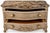 French Marble Top Commode – Hand Carved Walnut & Gold Patina Chest For Sale - Image 4 of 9