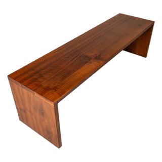Substantial Handmade Minimalist MCM Custom-Made Studio / Gallery Bench in Walnut, Usa, C. 1980s For Sale