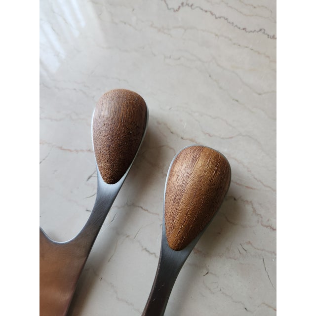 1960s Dansk designer Vivianna Torun Cheese Slicer and Knife Set Denmark Teak and Stainless Steel Knife measures 10 x 1.5w...