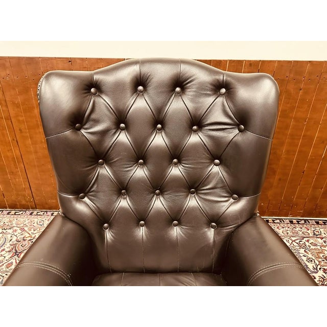 English Chesterfield Director Chair For Sale - Image 5 of 9