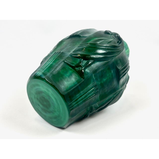 Art Deco Malachite Glass Ingrid Vase attributed to Artur Pleva for Curt Schlevogt, 1950s For Sale - Image 10 of 16