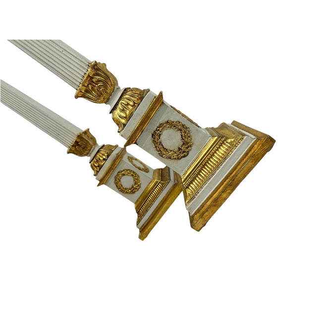 Neoclassical Fluted Column Table Lamps with Laurel Wreath, 1970s, Set of 2 For Sale - Image 9 of 13