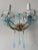 Glass C 1930 Aqua Blue Murano Flowers & Drops Crystal Prisms Sconces One of a Kind For Sale - Image 7 of 11