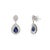 Art Deco 14k White Gold Pear Drop Sapphire Diamond Cluster Earrings- 2 Pieces For Sale - Image 3 of 11