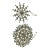 Large Vintage Rhinestone Ornaments, a Set of 2 For Sale