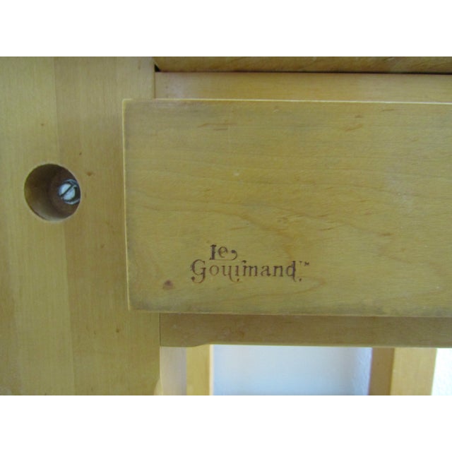 Brown Le Gourmand Kitchen Island Butcher Block Table With Drawer on Castors For Sale - Image 8 of 9