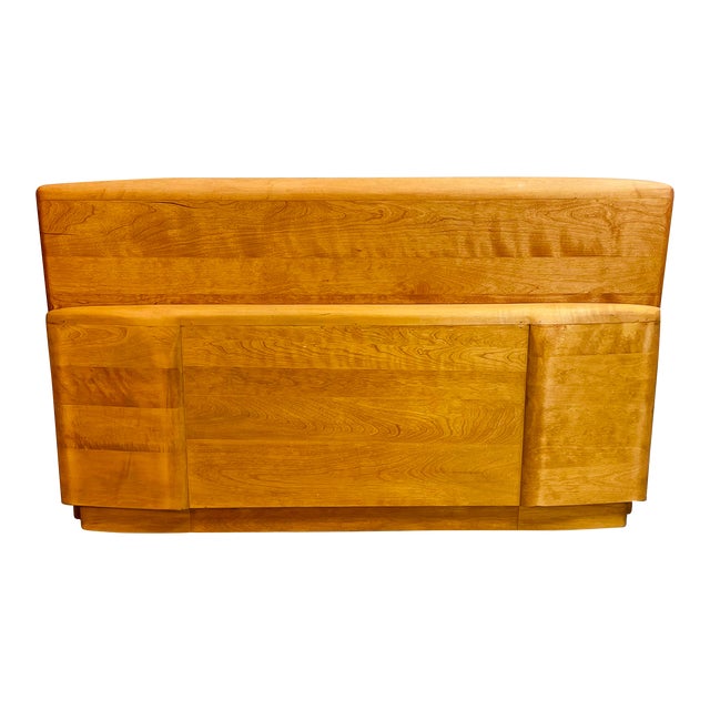 Vintage 1950s Heywood Wakefield Maple Wood Head and Foot Board Set