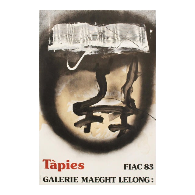 1983 Tàpies Exhibition Poster - Galerie Maeght Lelong Paris For Sale